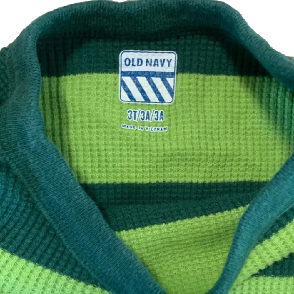 Old Navy Green Striped Long Sleeve Flannel Shirts Bundle of 2 Size 3T